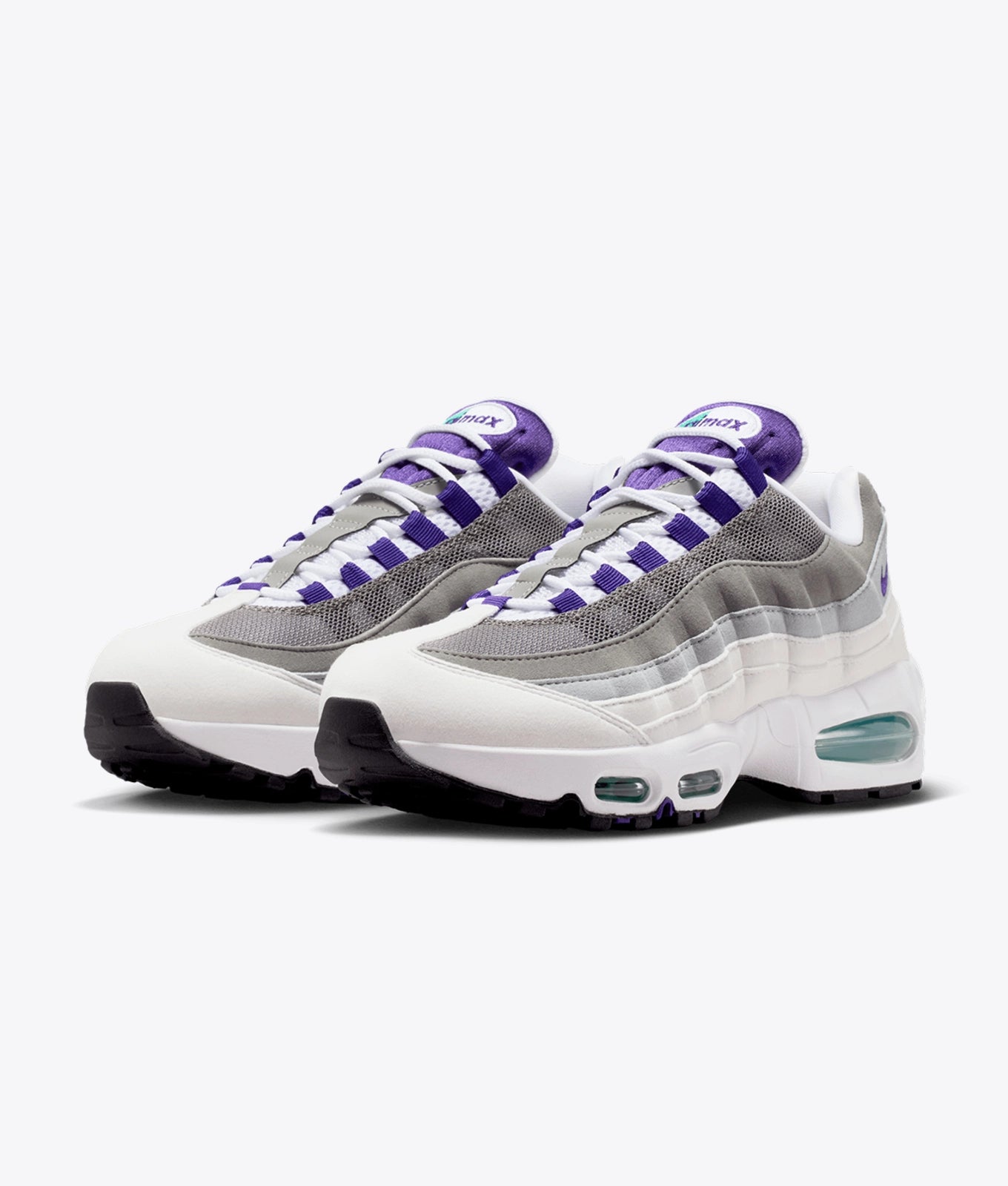 AIR MAX 95 BIG BUBBLE "WHITE/COURT PURPLE-EMERALD GREEN"