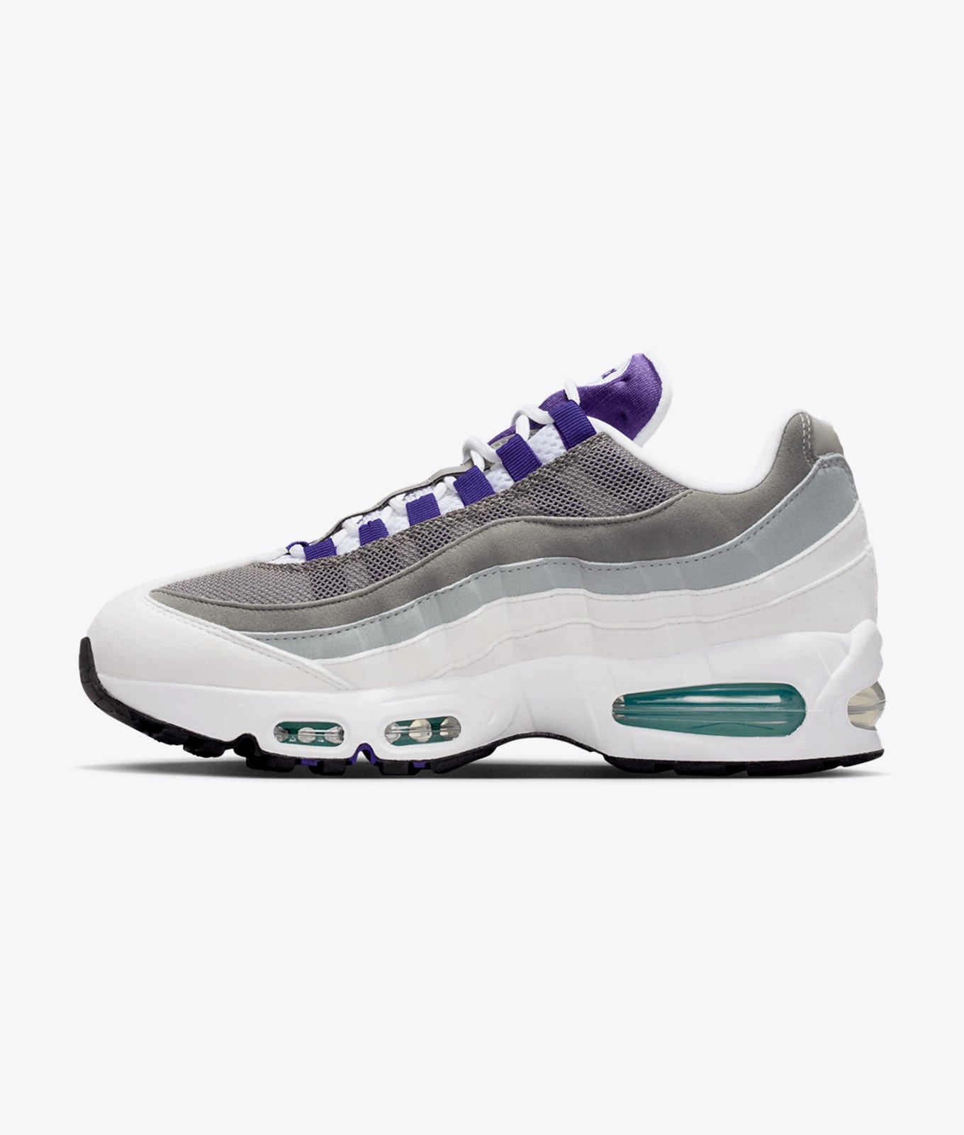 AIR MAX 95 BIG BUBBLE "WHITE/COURT PURPLE-EMERALD GREEN"