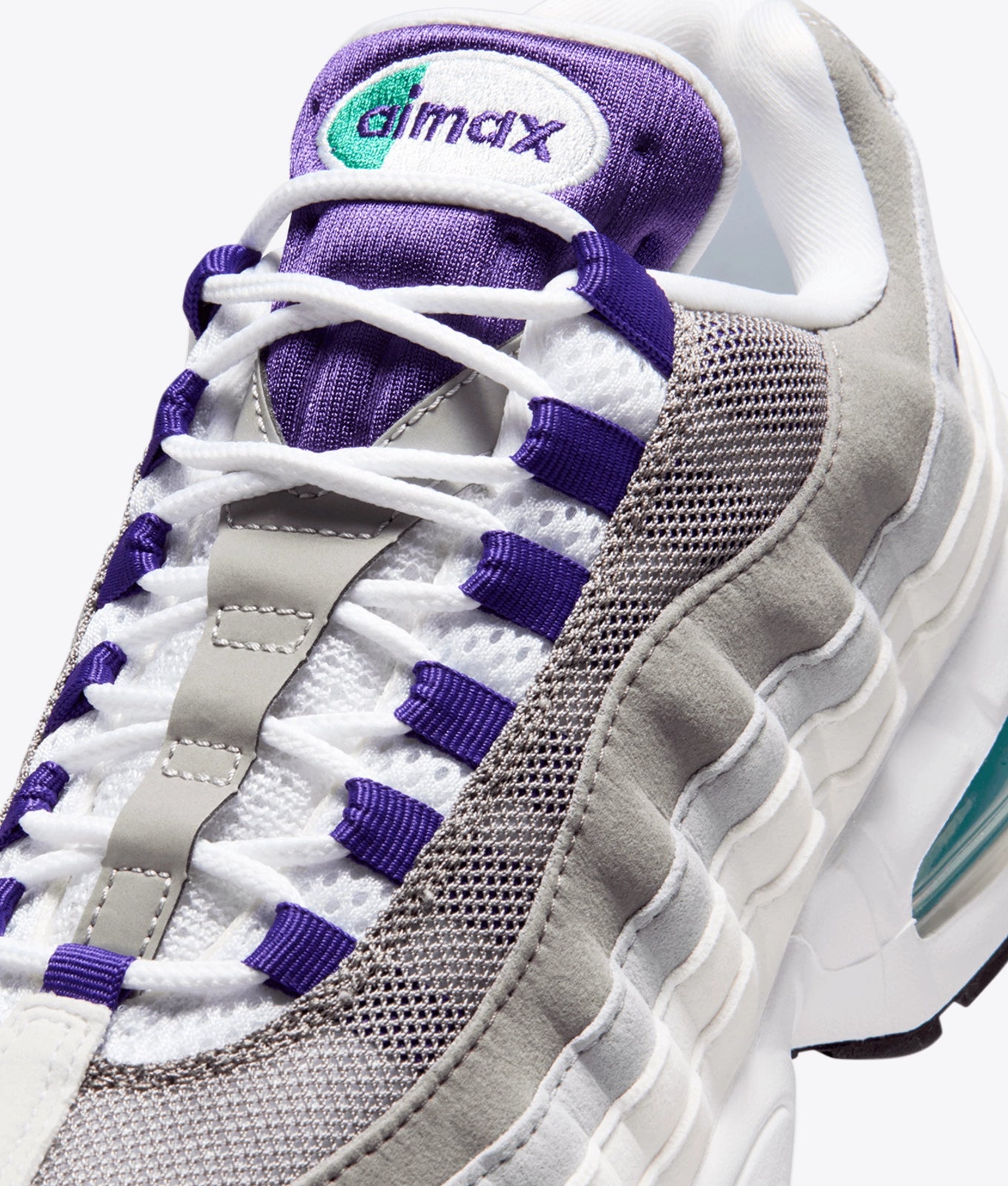 AIR MAX 95 BIG BUBBLE "WHITE/COURT PURPLE-EMERALD GREEN"